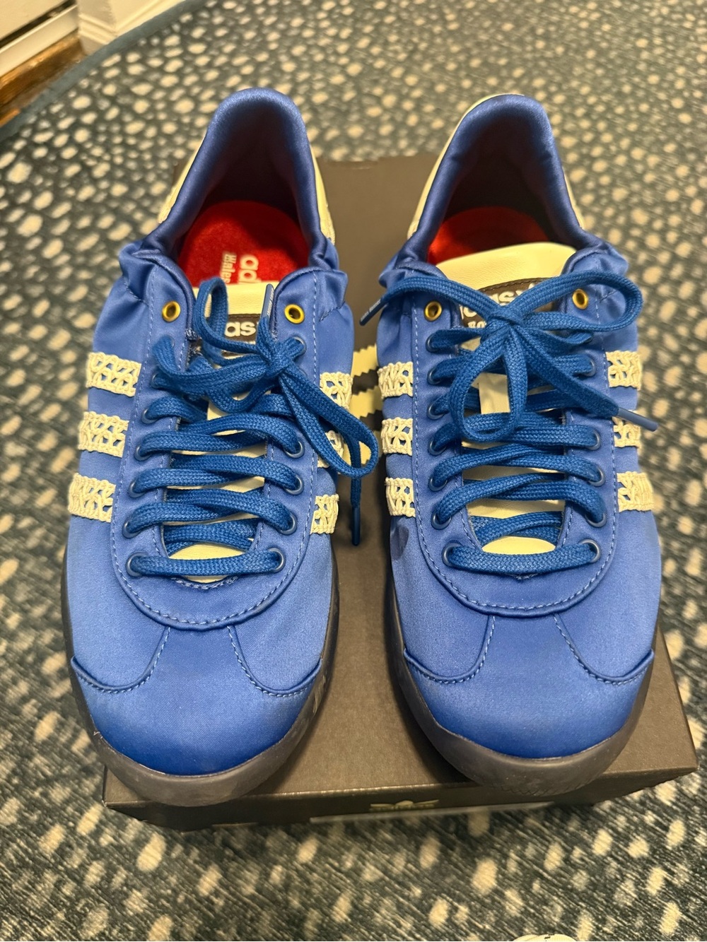 Wales Bonner + Adidas Katrina Lo Satin Sneakers Women Size 9 US Women Royal Blue